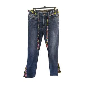 American Eagle‎ Extreme Flex Jeans Foral Flare Legs Size 29x34 Rare